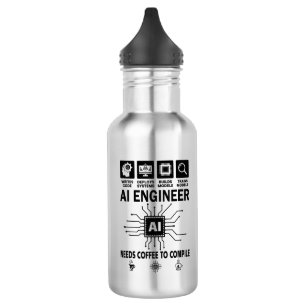 Lustiger KI-Ingenieur Codierer Programmierer Entwi Edelstahlflasche