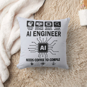 Lustiger KI-Ingenieur Codierer Programmierer Entwi Kissen