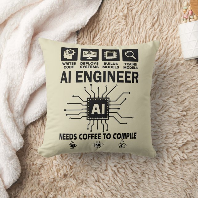 Lustiger KI-Ingenieur Codierer Programmierer Entwi Kissen (Decke)