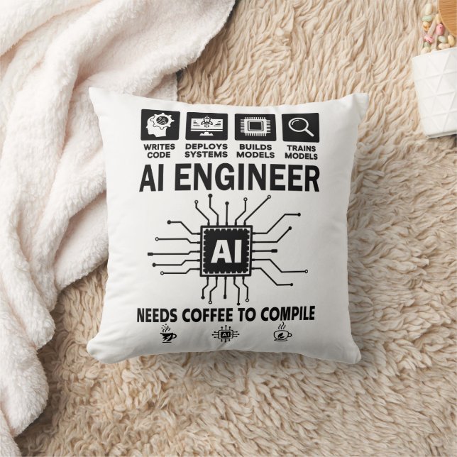 Lustiger KI-Ingenieur Codierer Programmierer Entwi Kissen (Decke)