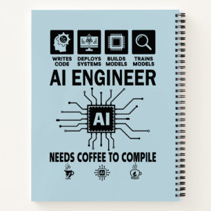 Lustiger KI-Ingenieur Codierer Programmierer Entwi Notizbuch