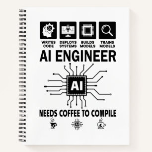 Lustiger KI-Ingenieur Codierer Programmierer Entwi Notizbuch