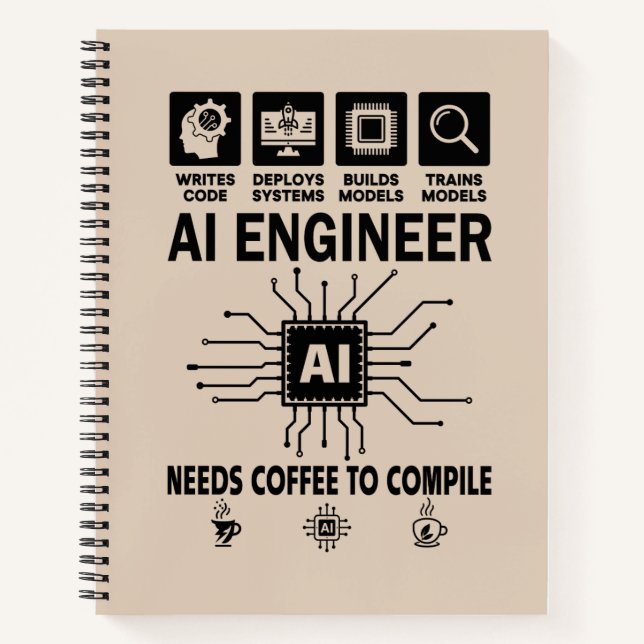 Lustiger KI-Ingenieur Codierer Programmierer Entwi Notizbuch (Vorderseite)