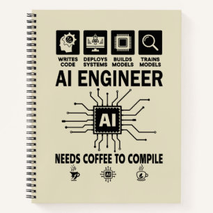 Lustiger KI-Ingenieur Codierer Programmierer Entwi Notizbuch
