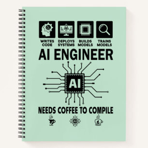 Lustiger KI-Ingenieur Codierer Programmierer Entwi Notizbuch