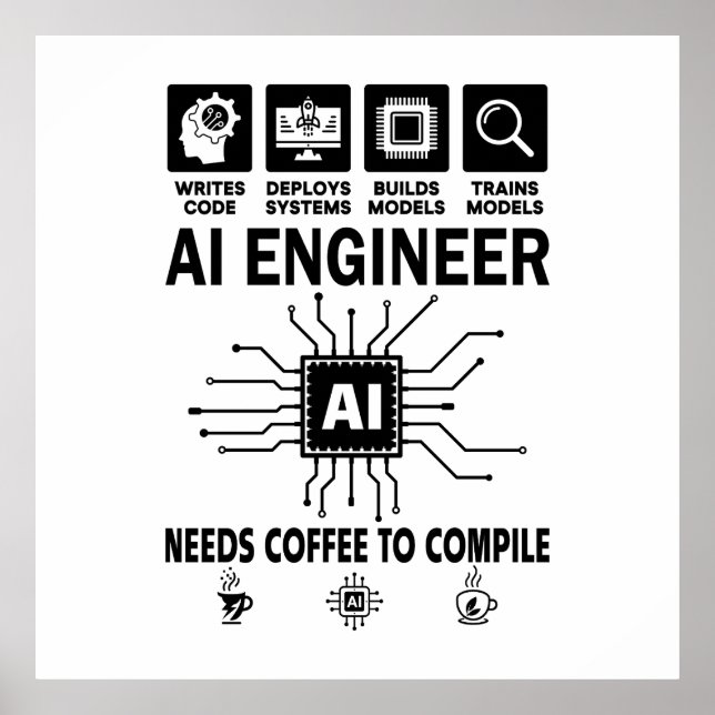 Lustiger KI-Ingenieur Codierer Programmierer Entwi Poster (Vorne)