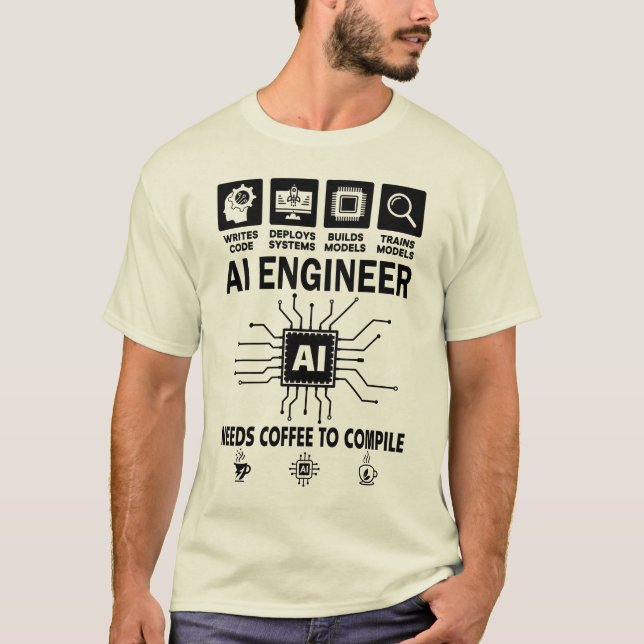 Lustiger KI-Ingenieur Codierer Programmierer Entwi T-Shirt (Vorderseite)