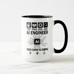 Lustiger KI-Ingenieur Künstliche Intelligenz Techn Tasse