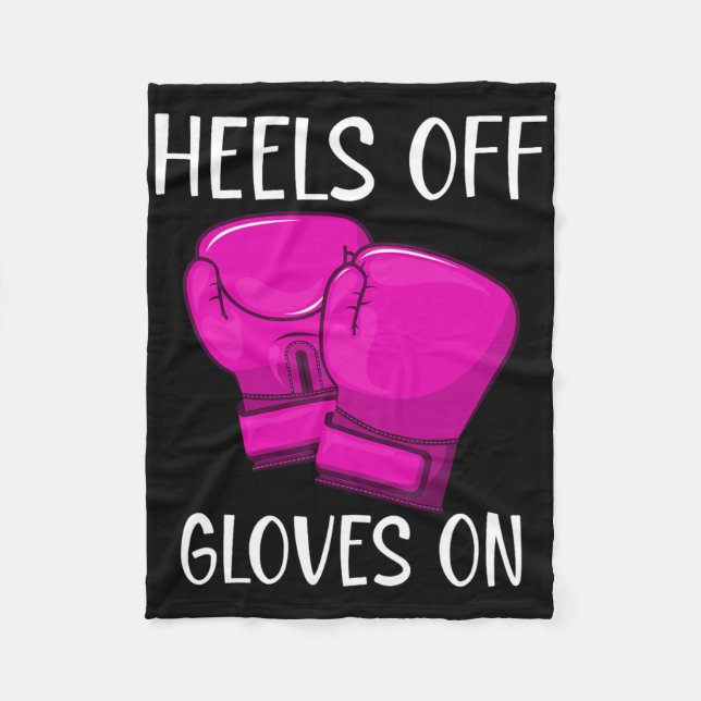 Lustiger Kickboxen-Box-Spruch Fersen ab Handschuhe Fleecedecke (Vorderseite)