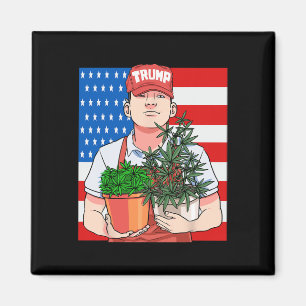 Lustiger Kiffer Stoner wählt Präsident Trump  Magnet