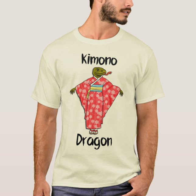 Lustiger Kimono-Drache T-Shirt (Vorderseite)