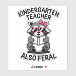 Lustiger Kindergarten-Lehrer-Waschbär auch verwild Aufkleber