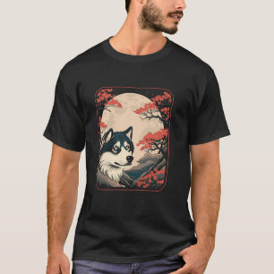 Lustiger Kirschblüten-Mond-Hund - Sibirisch T-Shirt