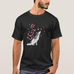 Lustiger Kirschblüten-Sibirischer Husky-Tier Japan T-Shirt