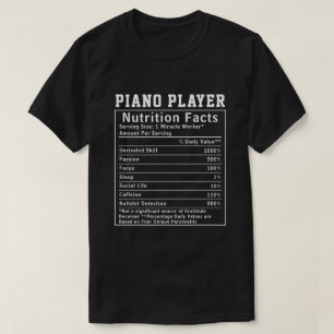Lustiger Klavierspieler Nährstoff Fakten Musiklehr T-Shirt
