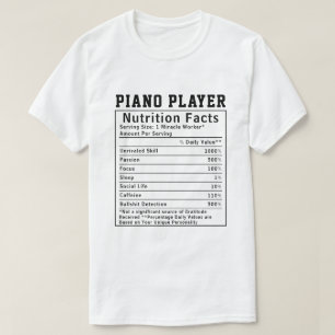 Lustiger Klavierspieler Nährstoff Fakten Musiklehr T-Shirt