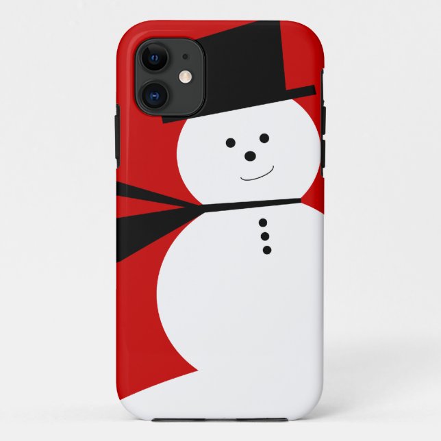 Lustiger kleiner Schneemann mit elegantem Zylinder Case-Mate iPhone Hülle (Rückseite)