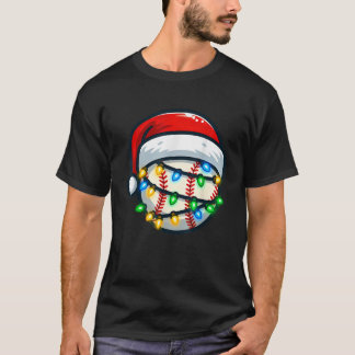 Lustiger Kleinkind Kinder Baseball Ball Santa Hut  T-Shirt