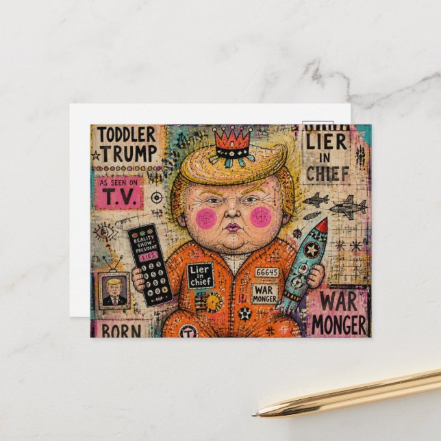 Lustiger Kleinkind-Präsident Postkarte (Vorderseite/Rückseite Beispiel)