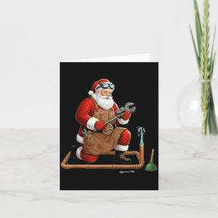 Lustiger Klempner Weihnachtsmann Weihnachtsgrafik Karte