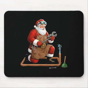 Lustiger Klempner Weihnachtsmann Weihnachtsgrafik Mousepad