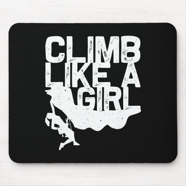 Lustiger Klettere wie ein Mädchen Boulder Geschenk Mousepad (Vorne)