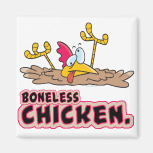 lustiger knochenloser Hühner-Cartoon Magnet