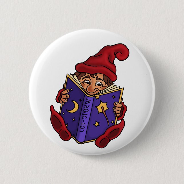 lustiger Knopf des Lesegnome Button (Vorderseite)