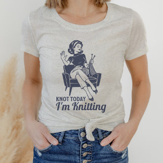 Lustiger Knoten Heute stricke ich Retro Vintage Tri-Blend Shirt