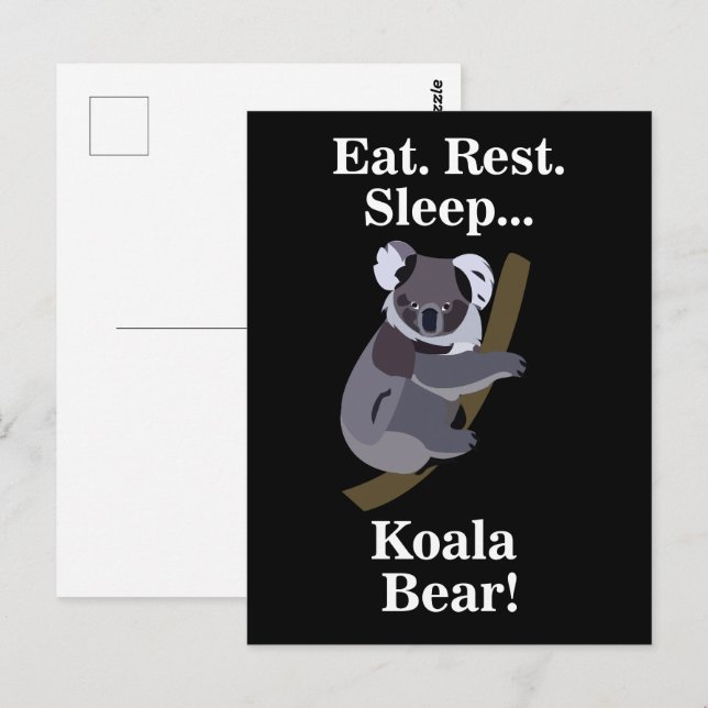 Lustiger Koala-Bär Postkarte (Vorne/Hinten)