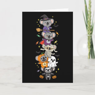 Lustiger Koala Hexen Vampir Geist Halloween Kinder Karte