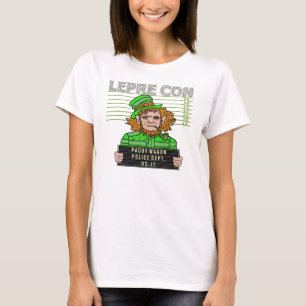 Lustiger Kobold Leprecon Mugshot T-Shirt