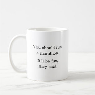 Lustiger Komischer Marathonläufer Kaffeetasse