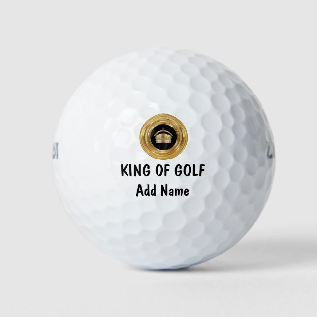 Lustiger König des Golf Golfball (Vorderseite)