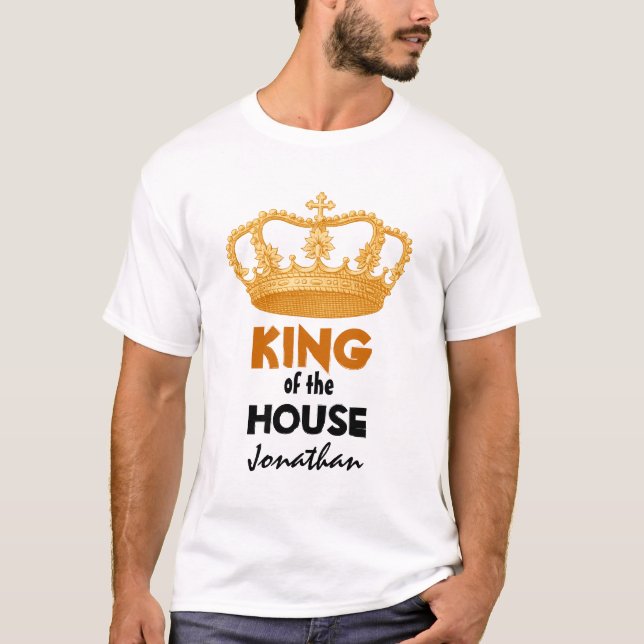 Lustiger König des Hauses mit Goldkrone V01 T-Shirt (Vorderseite)