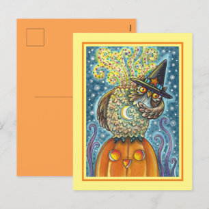 LUSTIGER KOPFLOSER REITER OWL, SLEEPY HOLLOW VOGEL FEIERTAGSPOSTKARTE