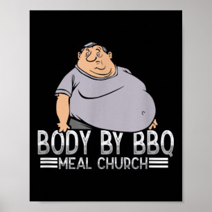 Lustiger Körper Von Bbq Vintage Meat Church Poster