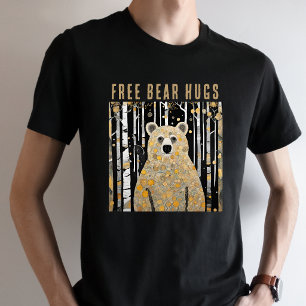 Lustiger kostenloser Bärenumarmung T-Shirt