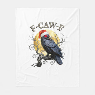 Lustiger Krähen-F-Caw-F-Vogel-Gothic-Weihnachtsman Fleecedecke