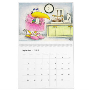 Lustiger Krähenillustrationskalender Kalender