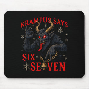 Lustiger Krampus sagt sechs sieben 6 7 Meme Weihna Mousepad
