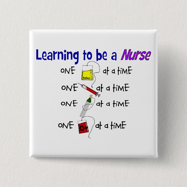 Lustiger Krankenpflege-Studenten-Knopf Button (Vorderseite)