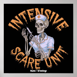 Lustiger Krankenpfleger Halloween-Spruch Intensiv- Poster