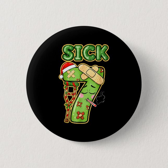 Lustiger Kranker Sieben Meme 67 Sechs Sieben Weihn Button (Vorderseite)