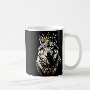 Lustiger Kronen-König-Wolf Coole Tiere Wölfe Liebh Kaffeetasse