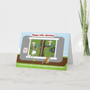 lustiger krummer Tour 100. Geburtstagskarte Karte