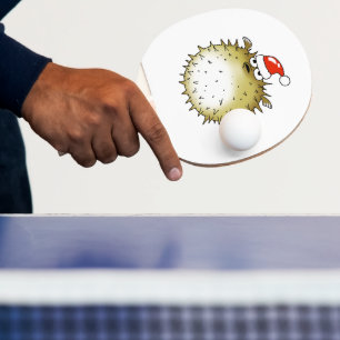 Lustiger Kugelfisch Weihnachten Tischtennis Schläger