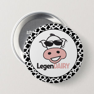 Lustiger Kuh-Wortwitz Button