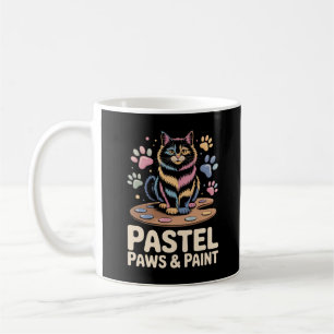 Lustiger Künstler Katzen Unordentlicher Maler Pfot Kaffeetasse