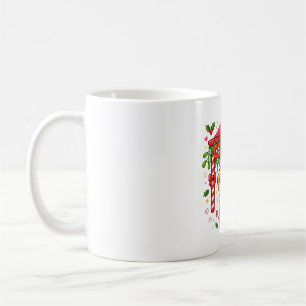 Lustiger Kunststand mit Welpen und Mistelzweig-Kus Kaffeetasse